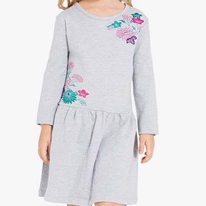 Little Bitty girl printed flower toddler cotton long sleeve girl dress